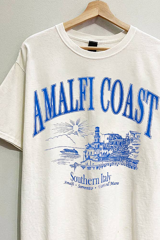 Amalfi Coast Oversized Graphic Tee | Indie and Isla