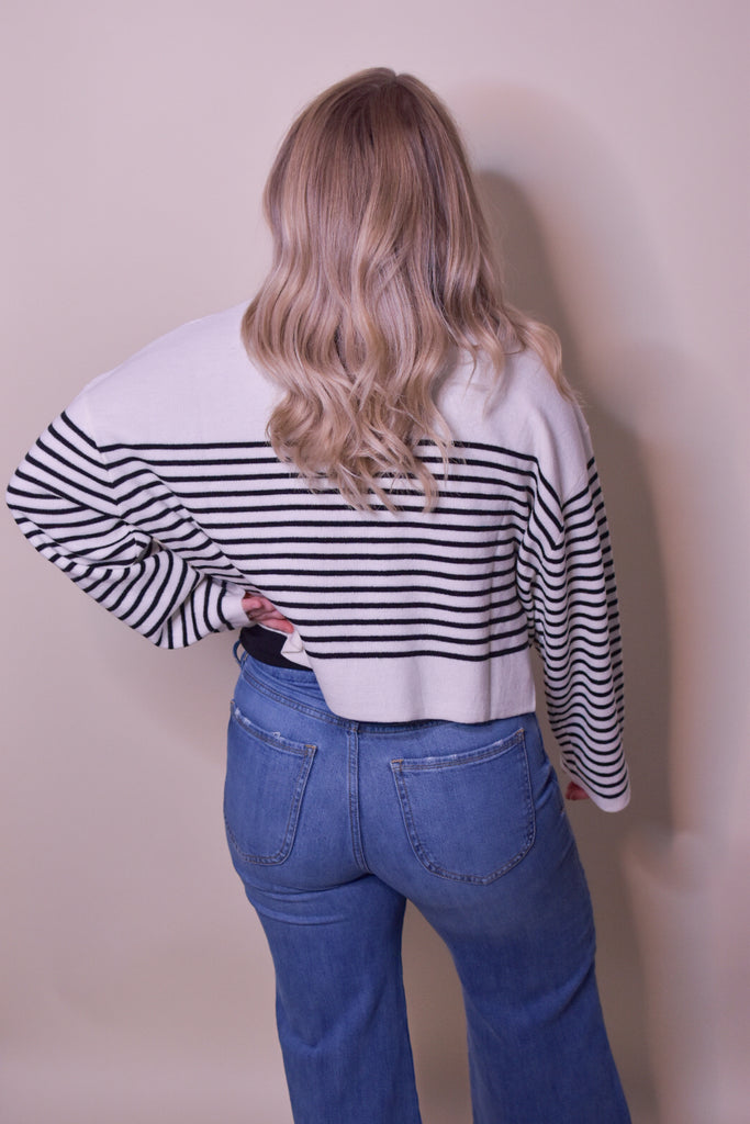 Saylor Stripe Cropped Sweater