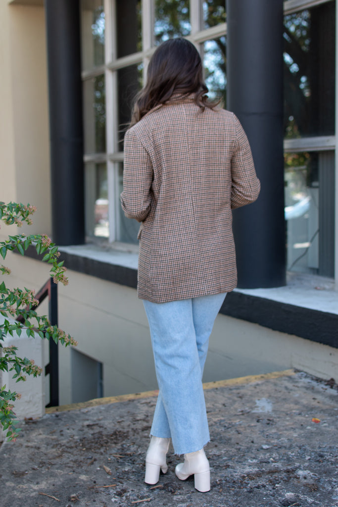 Camille Houndstooth Boyfriend Blazer