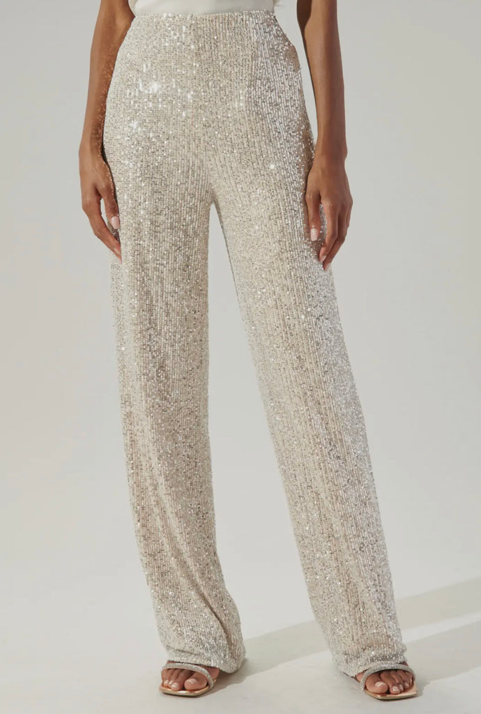 Shimmer Sequin Wide Leg Pants