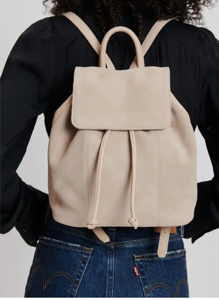 Quinlan Suede Drawstring Backpack