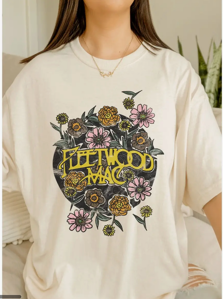 Fleetwood Mac Floral Oversized Graphic Tee