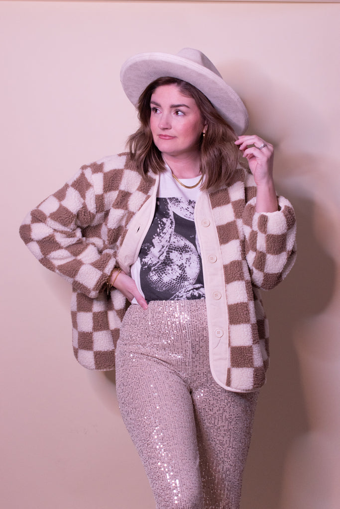 Callie Checkered Fleece Jacket