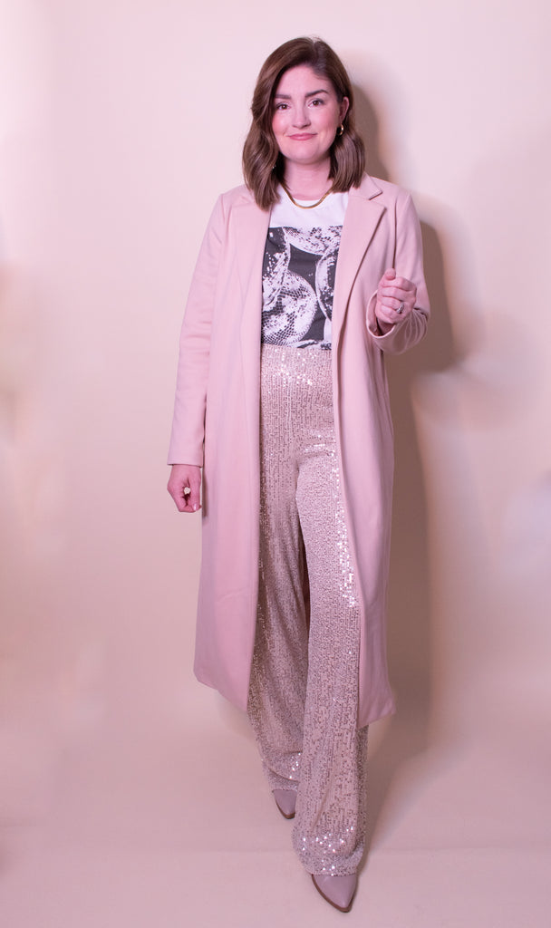 Shimmer Sequin Wide Leg Pants