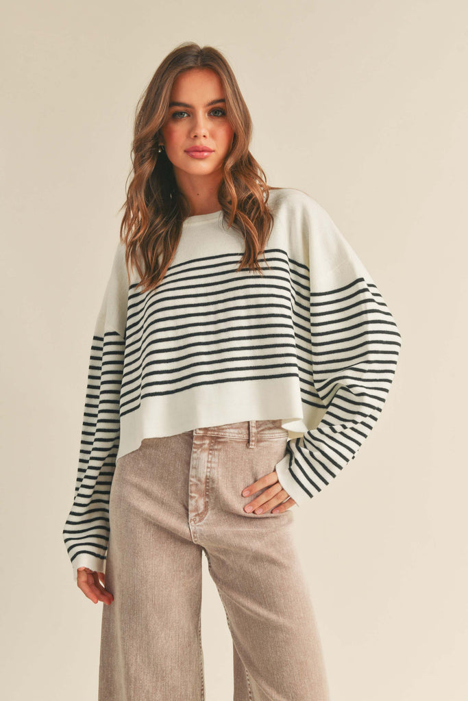Saylor Stripe Cropped Sweater