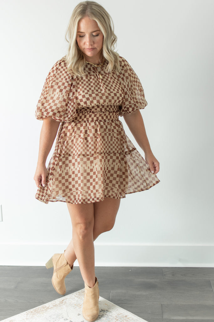 Falling for You Puff Sleeve Dress