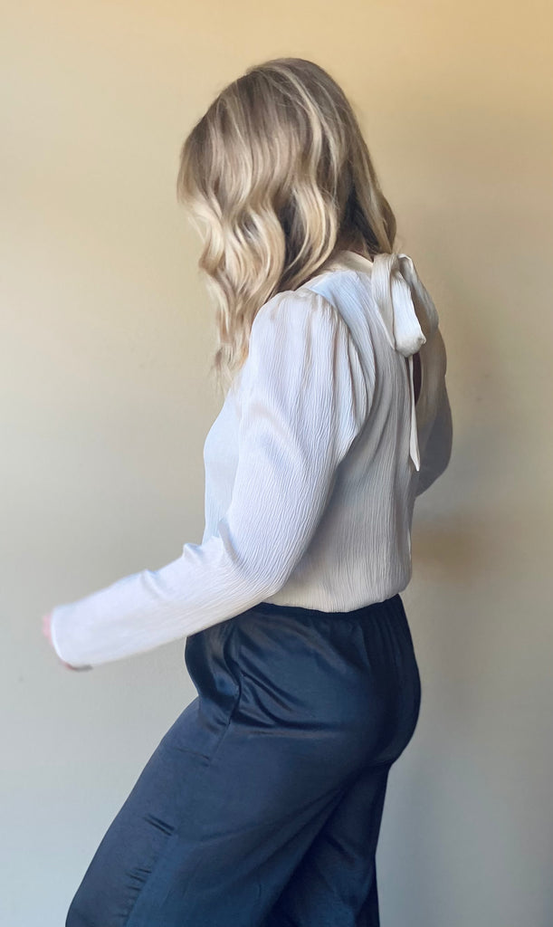 Sophie Satin Tie Neck Bodysuit