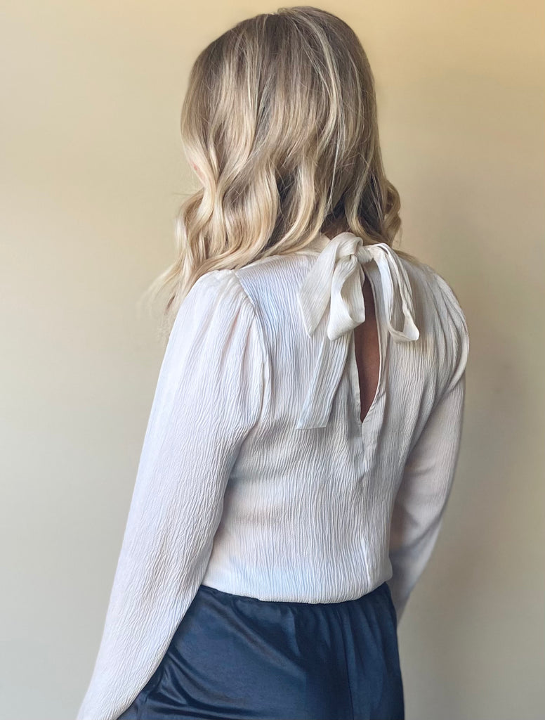 Sophie Satin Tie Neck Bodysuit